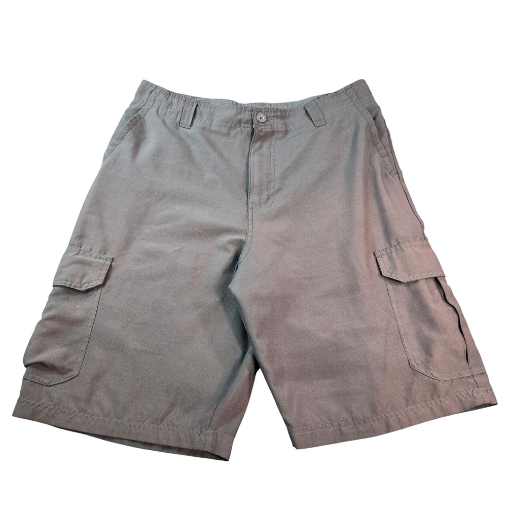 Burnside Men's Gray Cargo Shorts Size 32 Casual Outdoor Multi Pocket